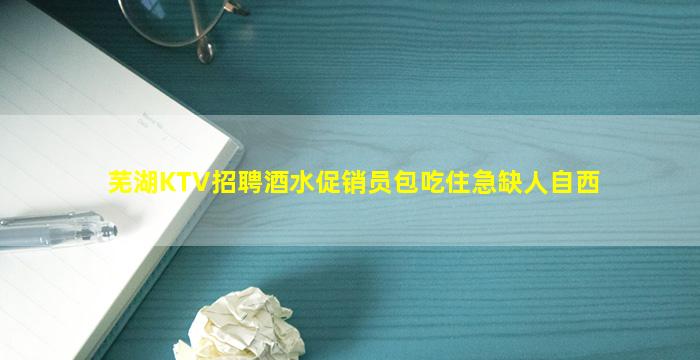 芜湖KTV招聘酒水促销员包吃住急缺人自西